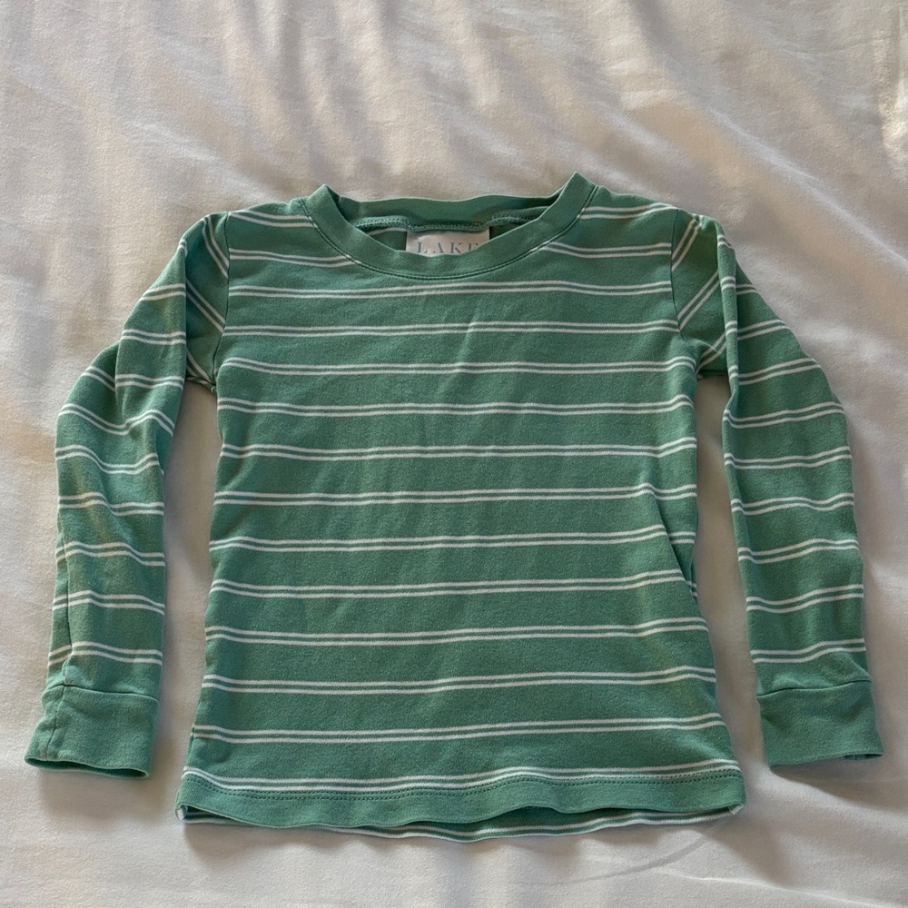 LAKE Green Striped Long Sleeve Tee Size 4 Kids Unisex